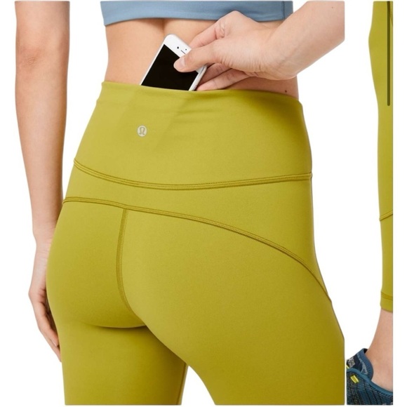 Lululemon Athletica In Movement Athletic Leggings Size 2 Women’s Golden Lime - Picture 3 of 7